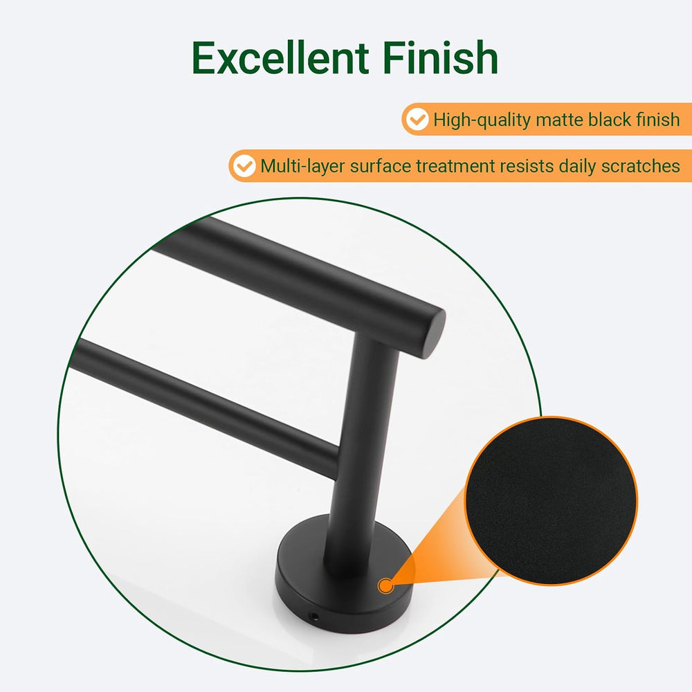 Miyili 36-Inch Bathroom Double Towel Rack, Matte Black