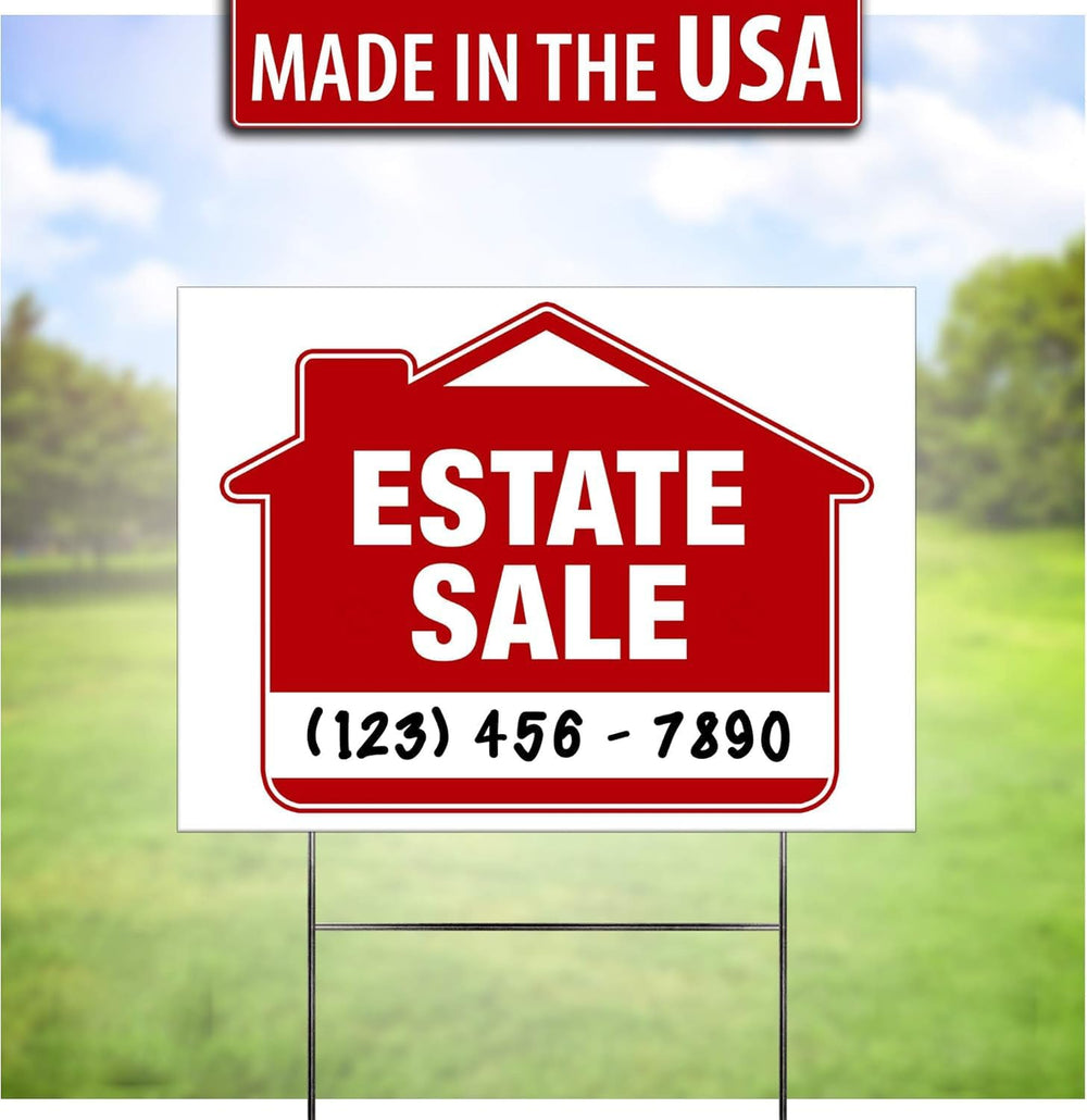 Estate Sale Signs (10 Pack) โ Premium LARGE 24โ x 18โ Double-Sided with Heavy...