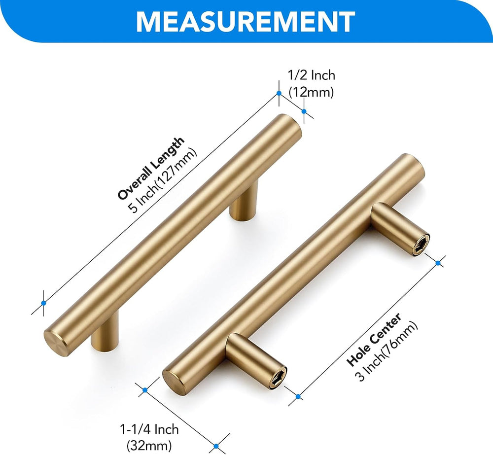 HOME EDIT Champagne Bronze Cabinet Handles, Drawer Pulls, 3 Inch, 45 Pack