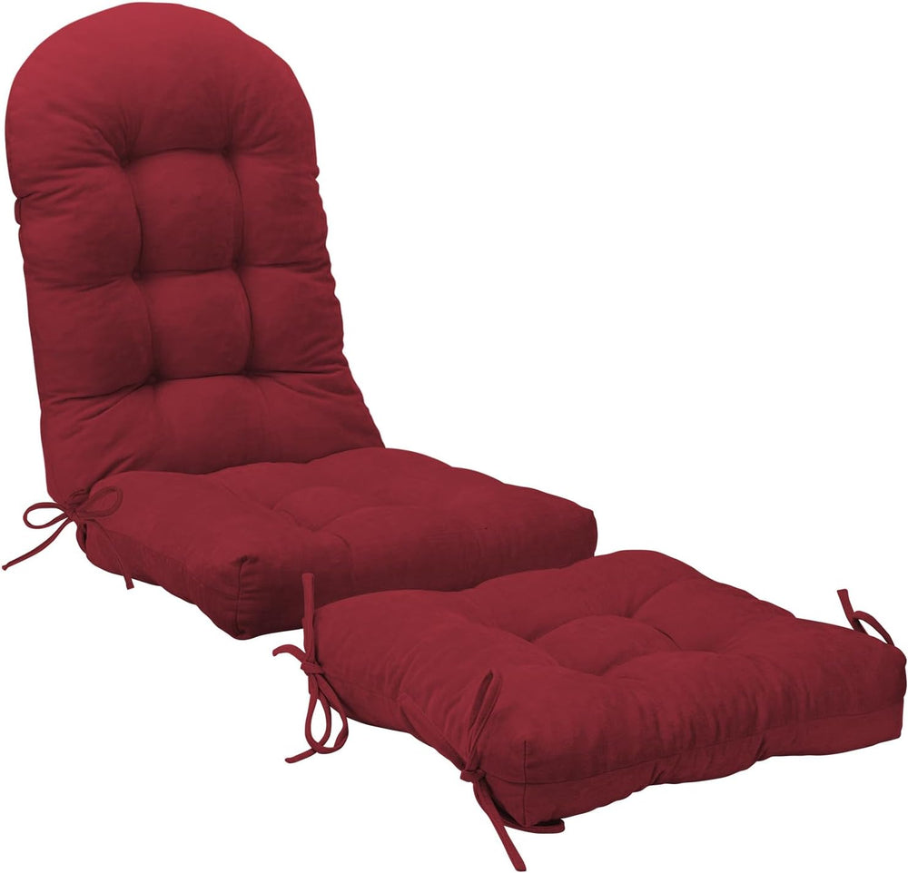 Rocking Chair Cushion Set, Ottoman Cushion Included, Red