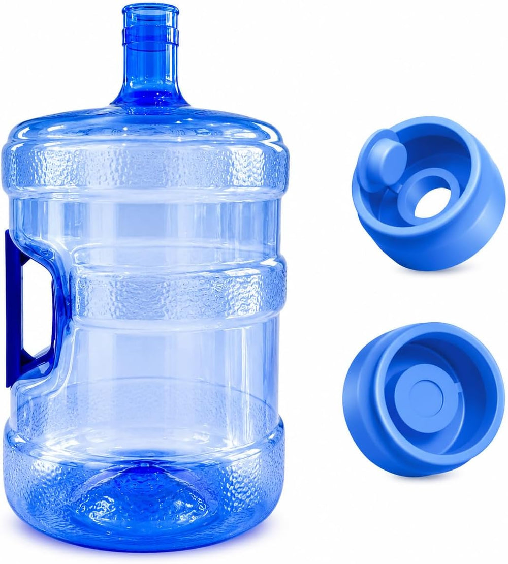 EcoForm 5 Gallon Water Jug with 2 Reusable Silicone Caps - BPA-Free Refillabl...