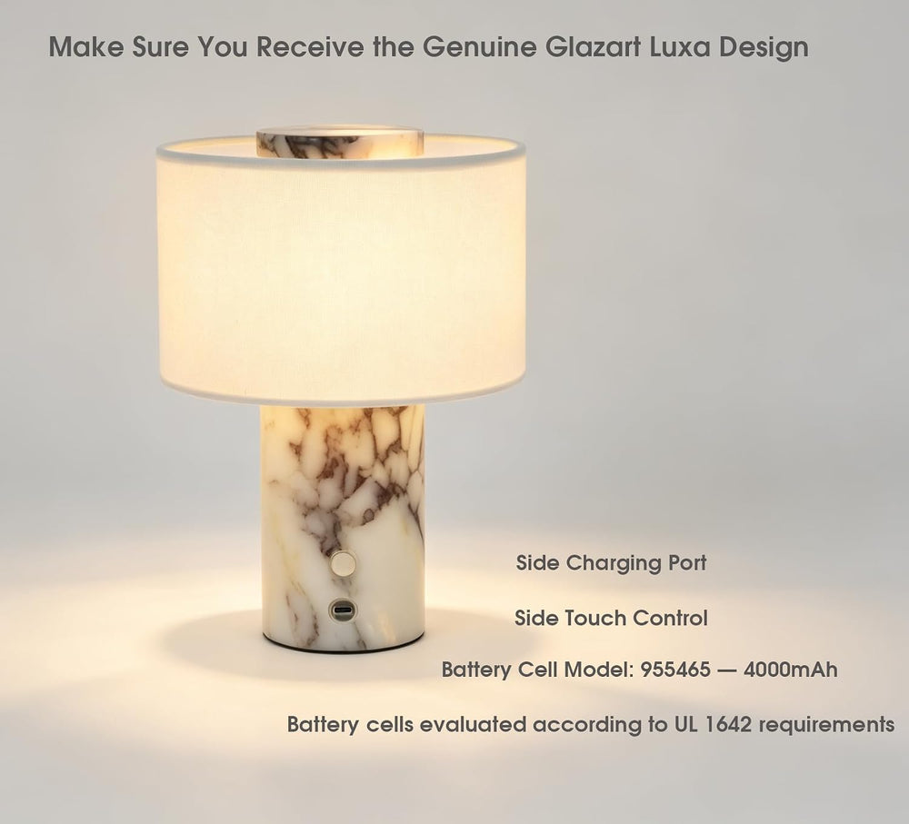 Marble Lamp, Rechargeable Cordless Stone Touch Table Lamp