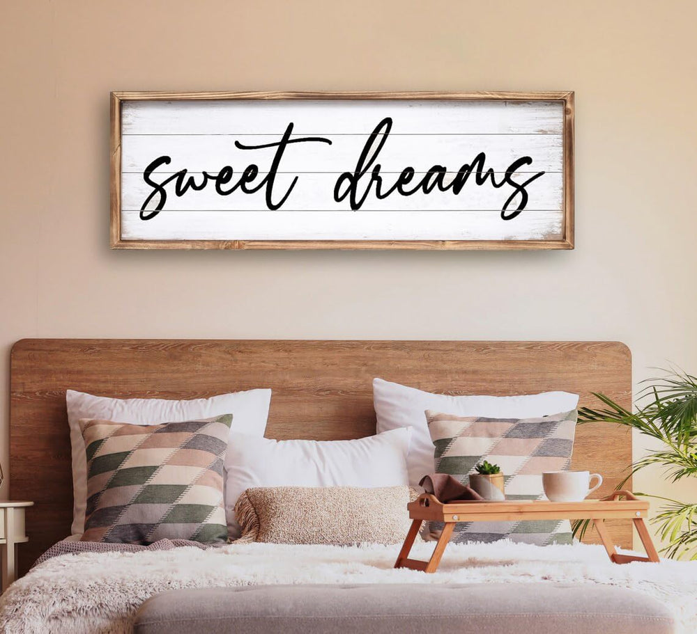 Sweet Dreams Wall Decor Above Bed 42''×15'' Large Bedroom Wal...