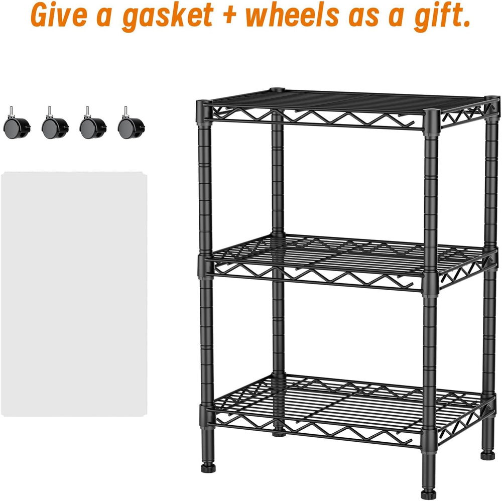 Golpart 3Tier Adjustable Storage Shelves Metal Wire Shelving Standing Shelf