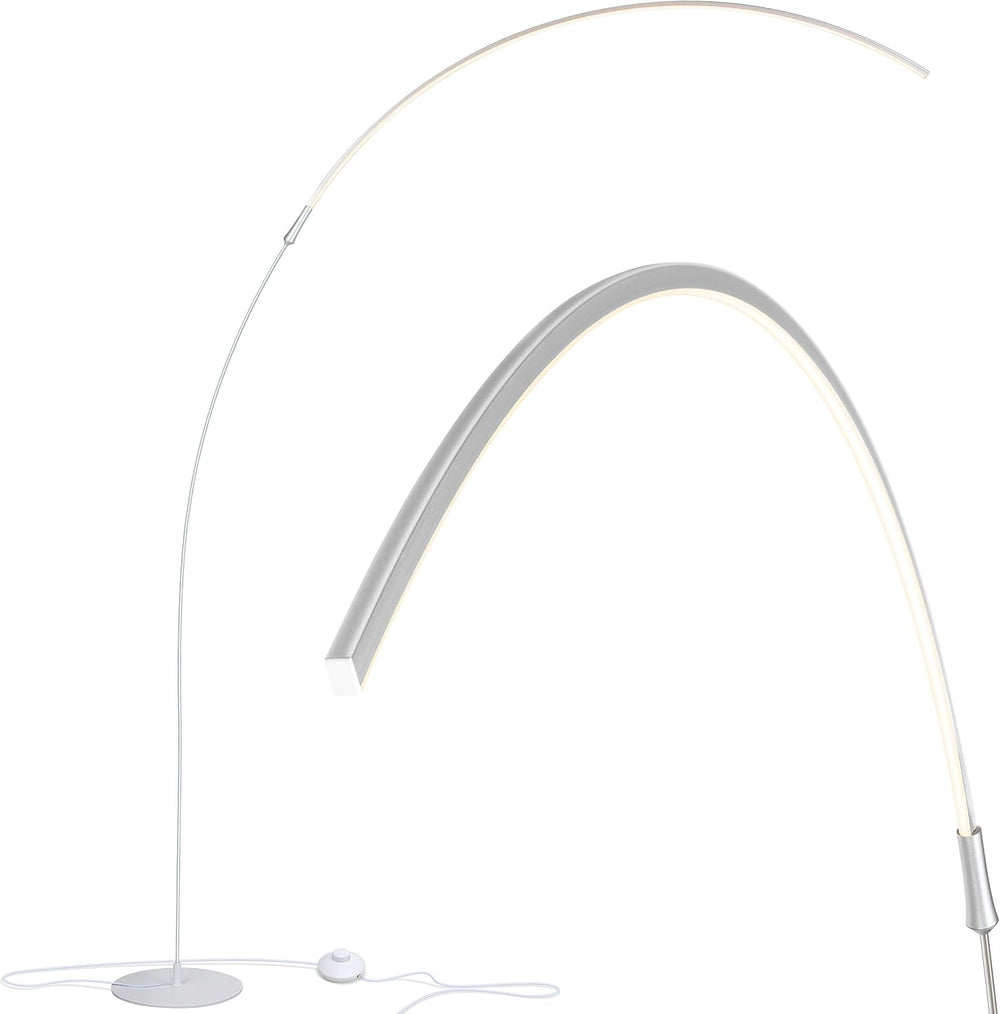 Brightech Sparq Arc Floor Lamp - Sleek, Minimalist Curved LED Standing Lamp f...