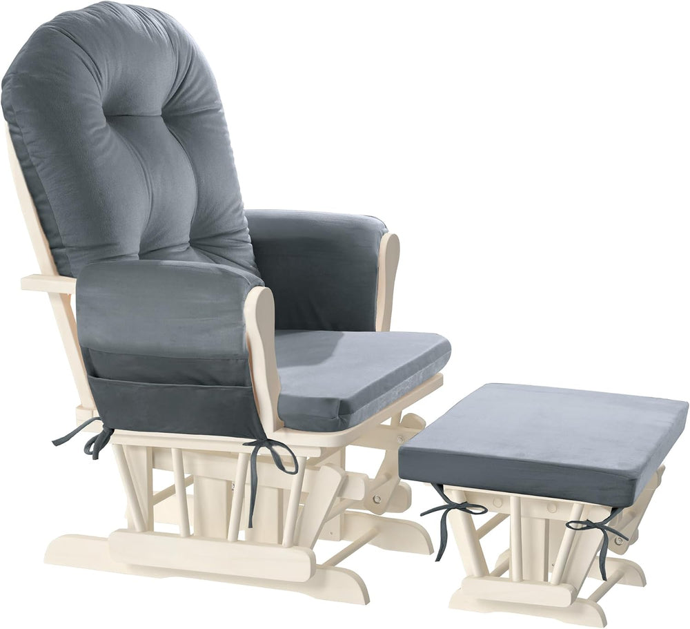 HOMBYS Glider Rocker Replacement Cushions 5 PCS with Storage Side Pocket, Vel...