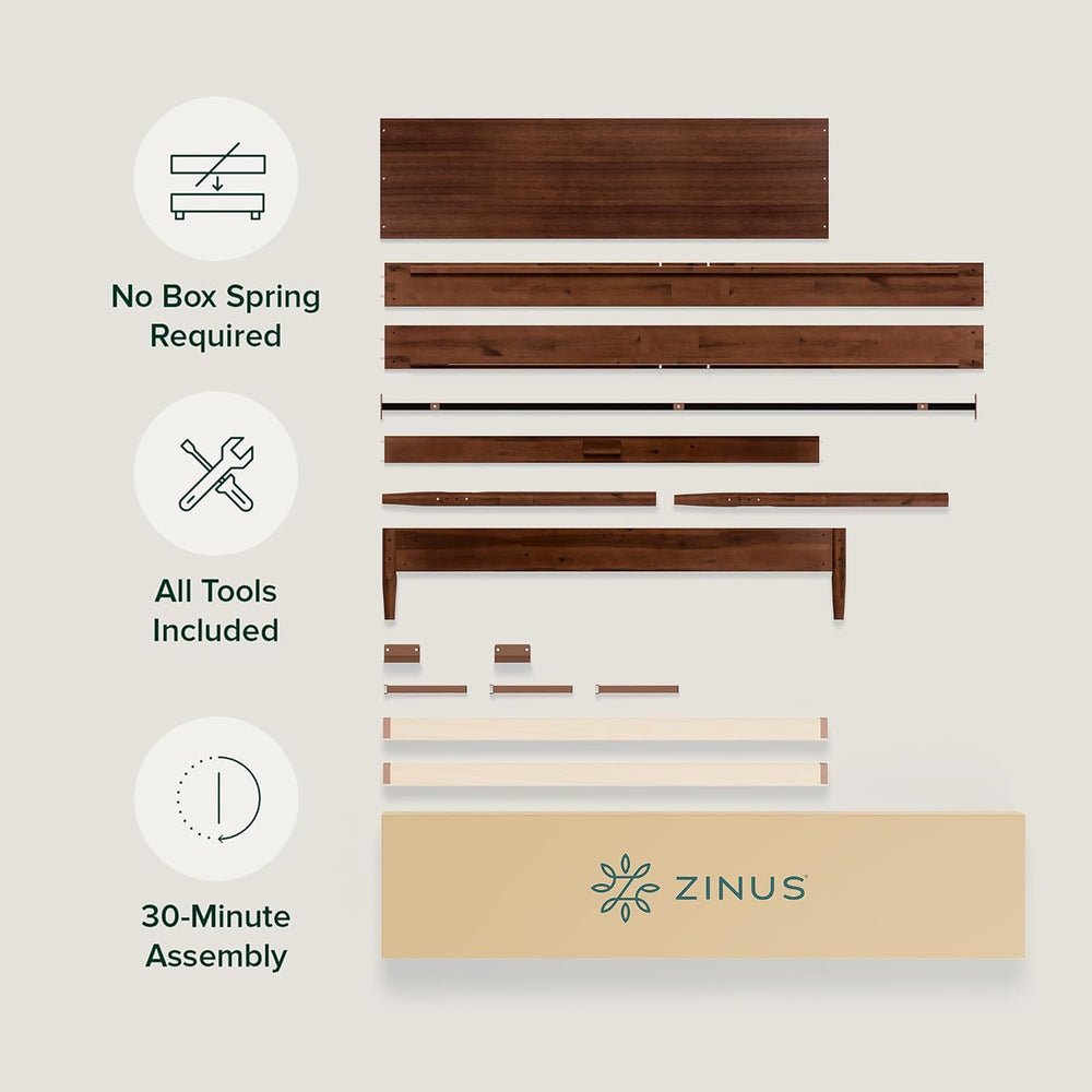Zinus Allen Mid Century Wood Platform Bed Frame, Full