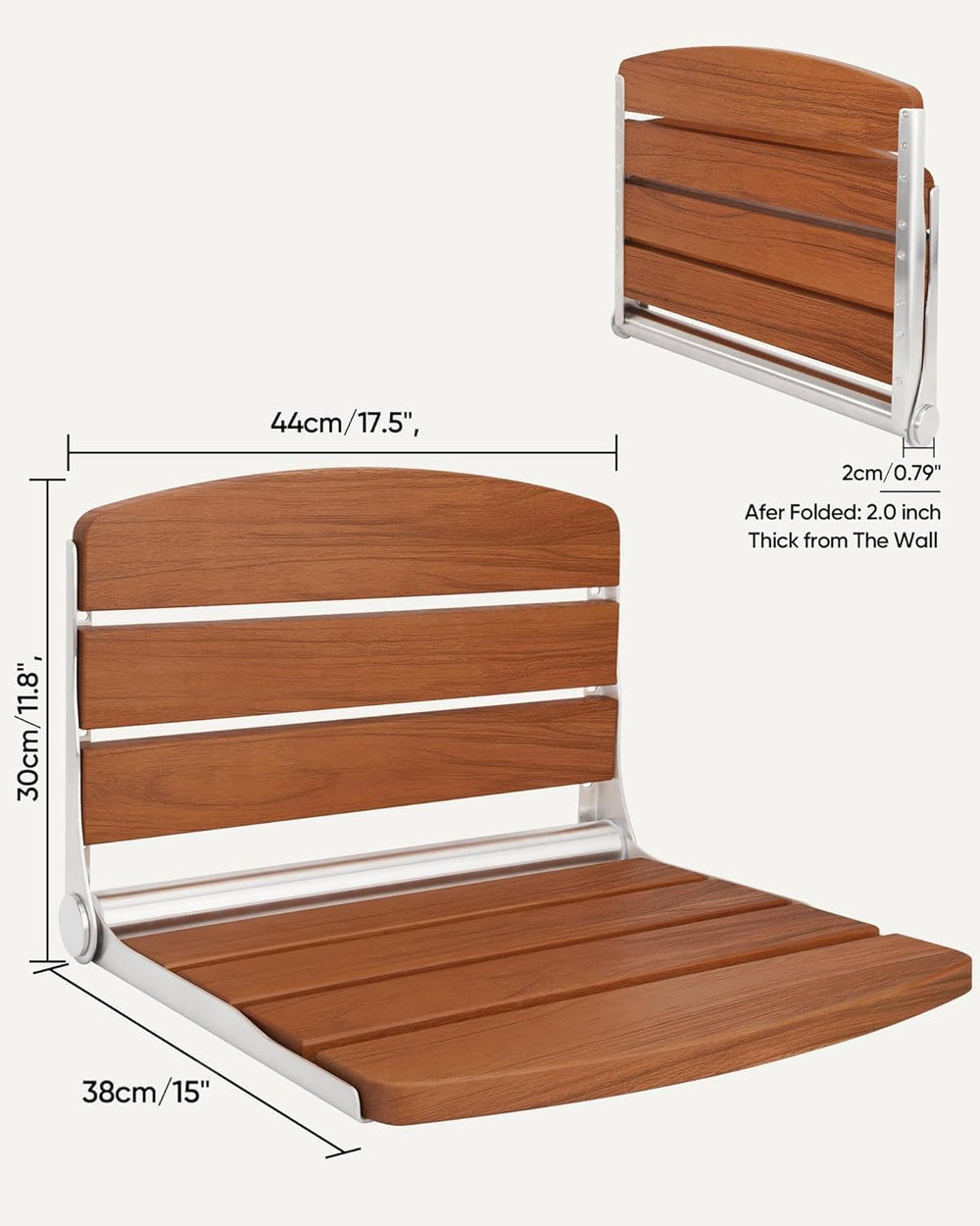 Folding Shower Seat Chair for Inside Shower Wall Mounted for Small Spaces