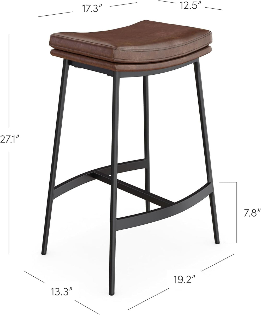 Nathan James Arlo Modern Backless Upholstered Kitchen Counter Bar Stool with ...
