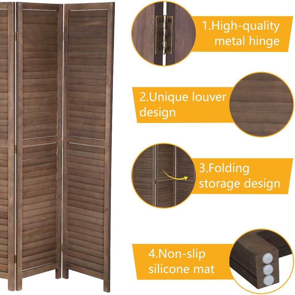 Room Dividers and Folding Privacy Screens, 3 Panel 69 Inch Tall Portable Room...
