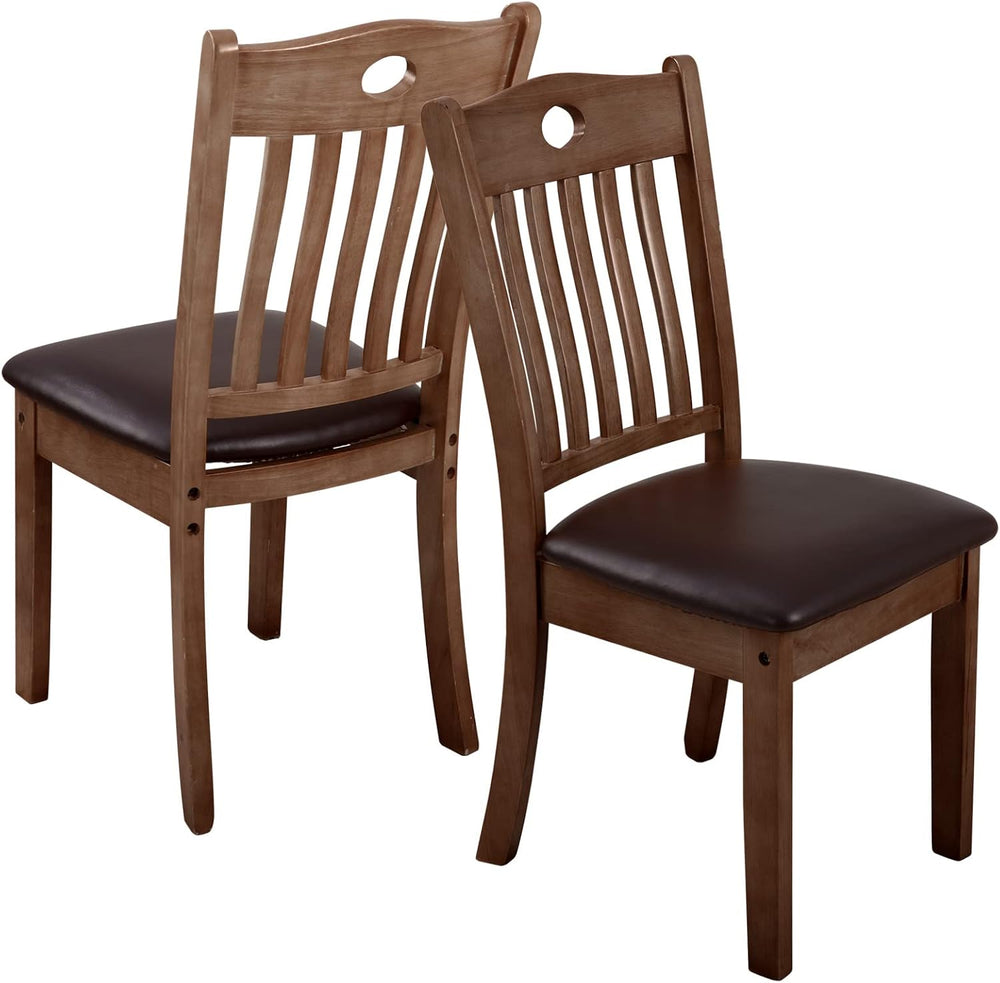 Fuloon Dining Chair Seat Covers 6 PCS, Solid Pu Leather Waterproof Seat Cushi...
