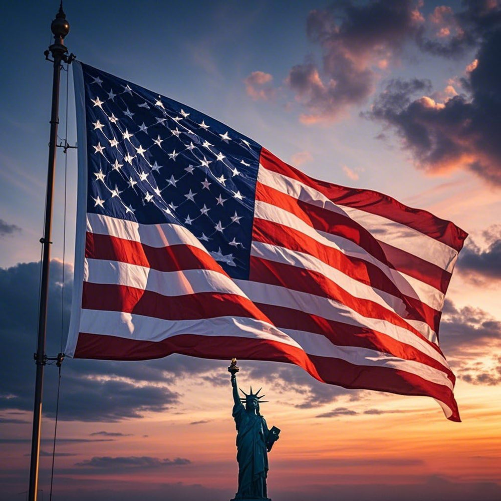 American Flag for Outside 4x6 FT, Deluxe Heavy Duty Spun Polyster, TearProof ...