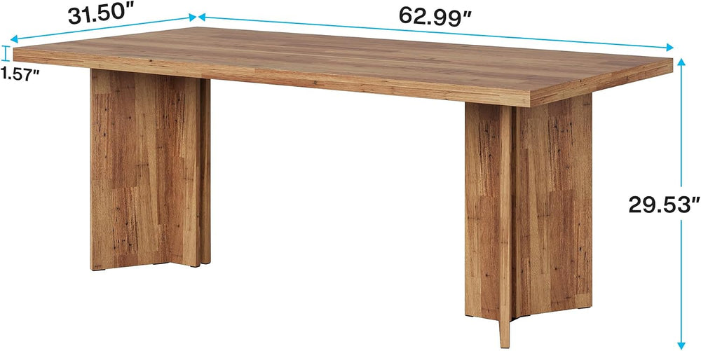 Tribesigns 63-inch Dining Table for 4-6, Farmhouse Kitchen Table with Large T...