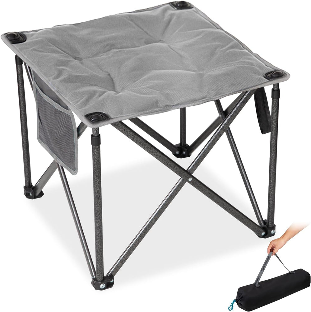 FUNDANGO Oversized Camping Stool Padded 18.1in 440Lbs Folding Foot Rest