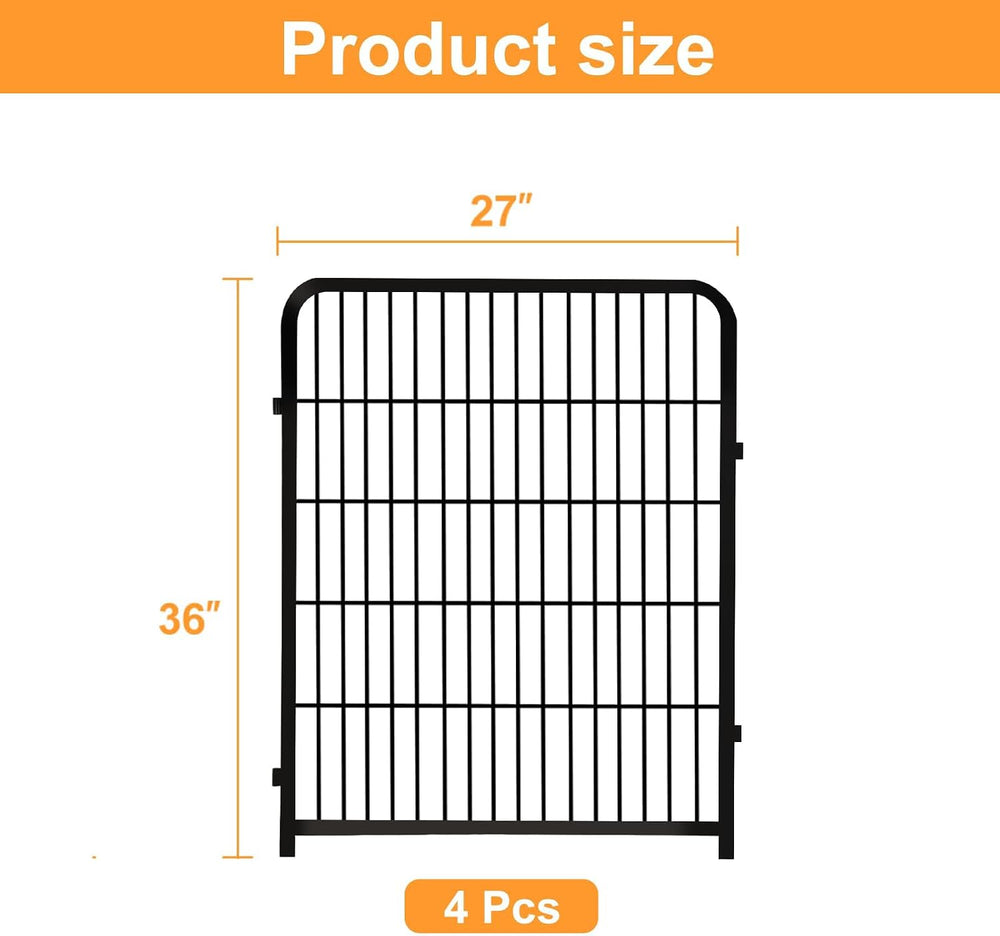 Getlay Garden Fencing 36 Inch High, 4 Panels Total 8.9 Ft(L) Dog Fence Outdoo...