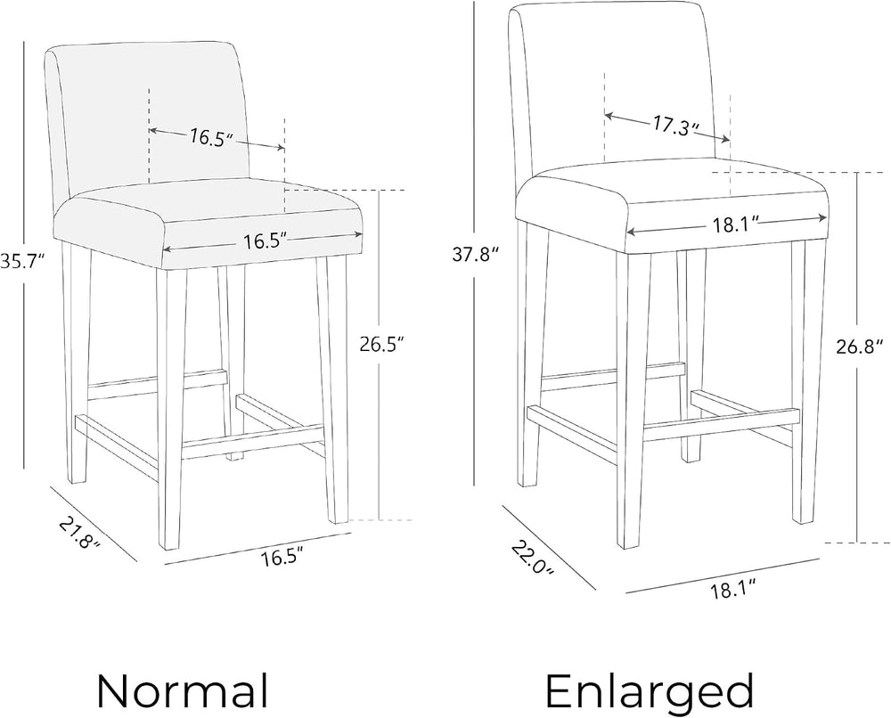 CHITA Counter Height Bar Stools Set of 3, 27" H Seat Height Upholstered ...