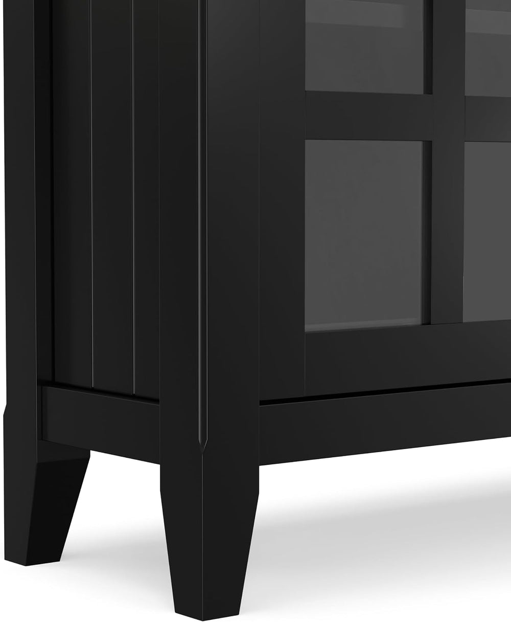SIMPLIHOME Acadian 36" Wide Solid Wood Cabinet in Black