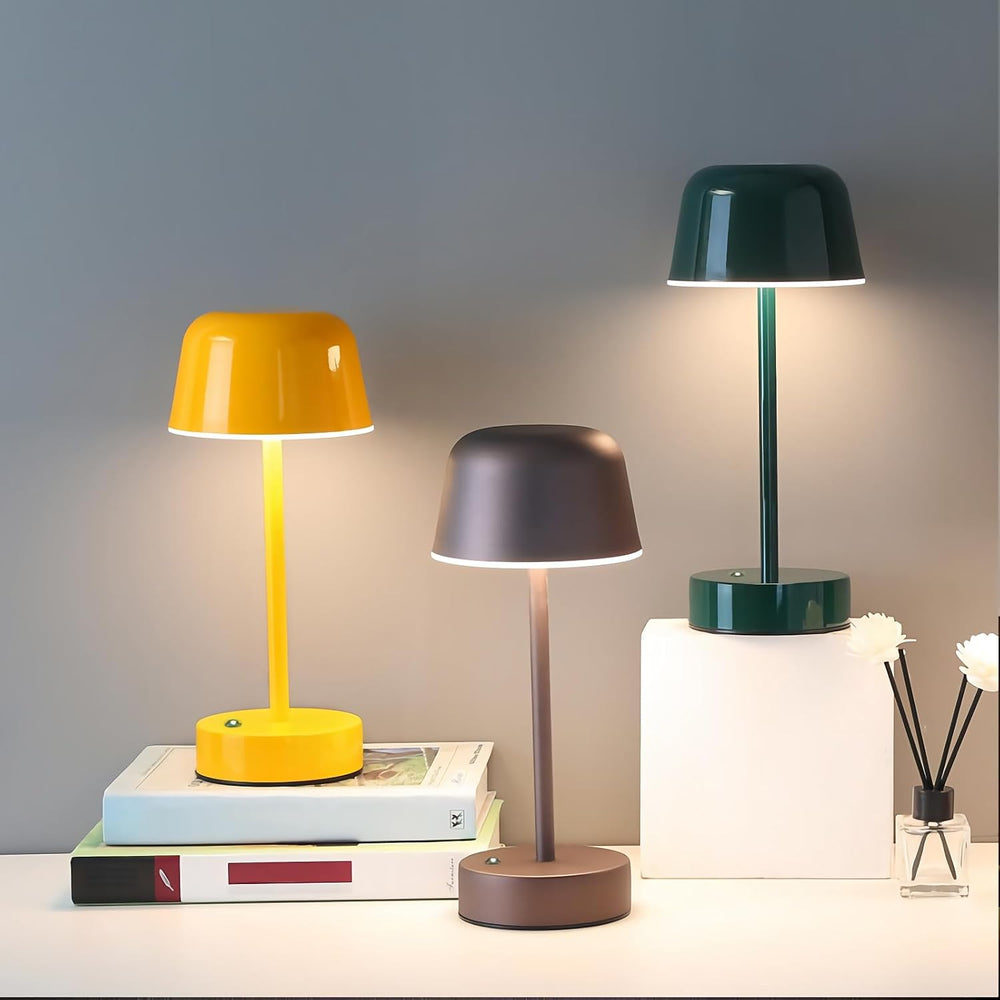Red Mushroom Cordless Table Lamps Rechargeable, Battery Powered Table Lamp