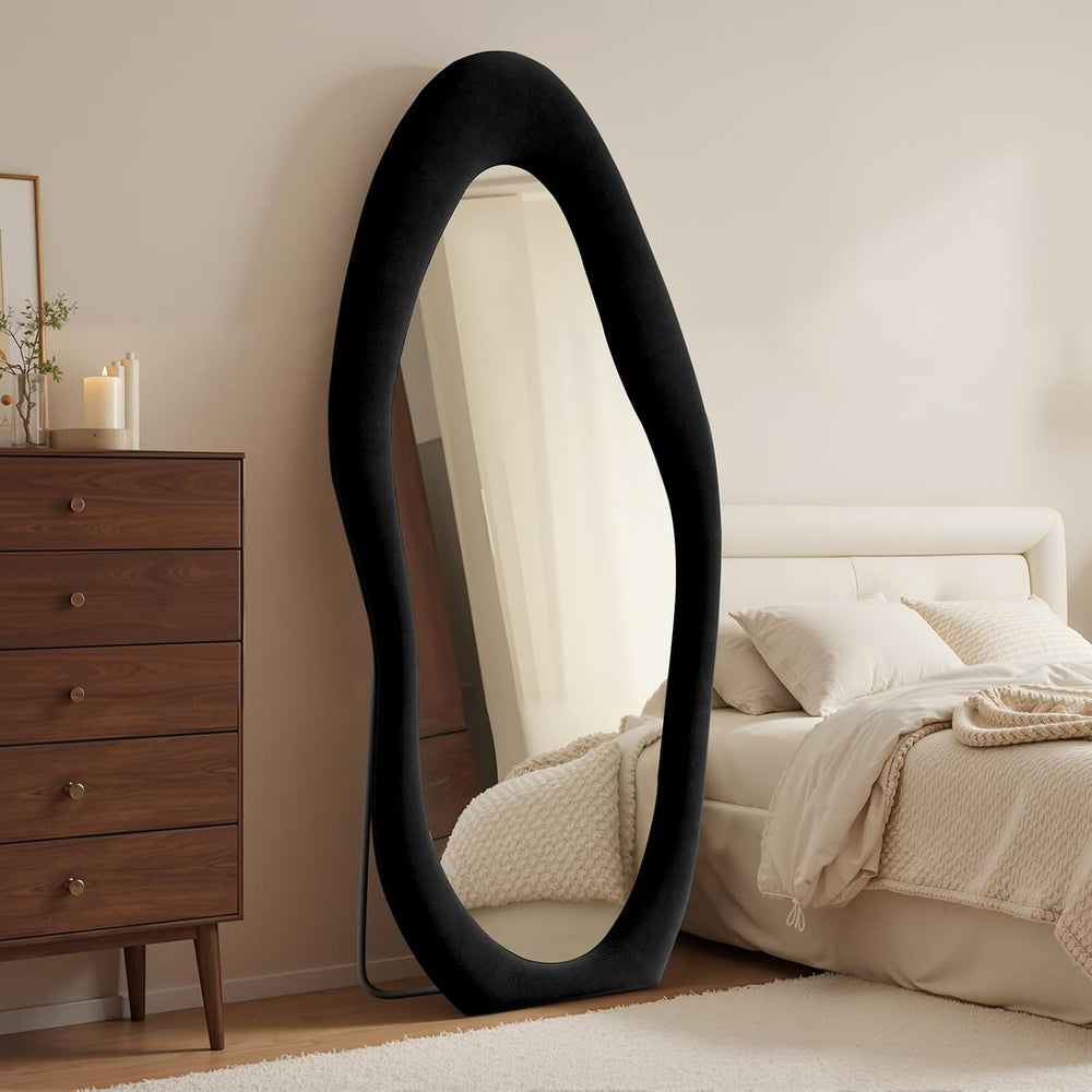 Anpark Full Length Mirror, 71"x 30" Wall Mirror, Flannel Wrapped Wo...