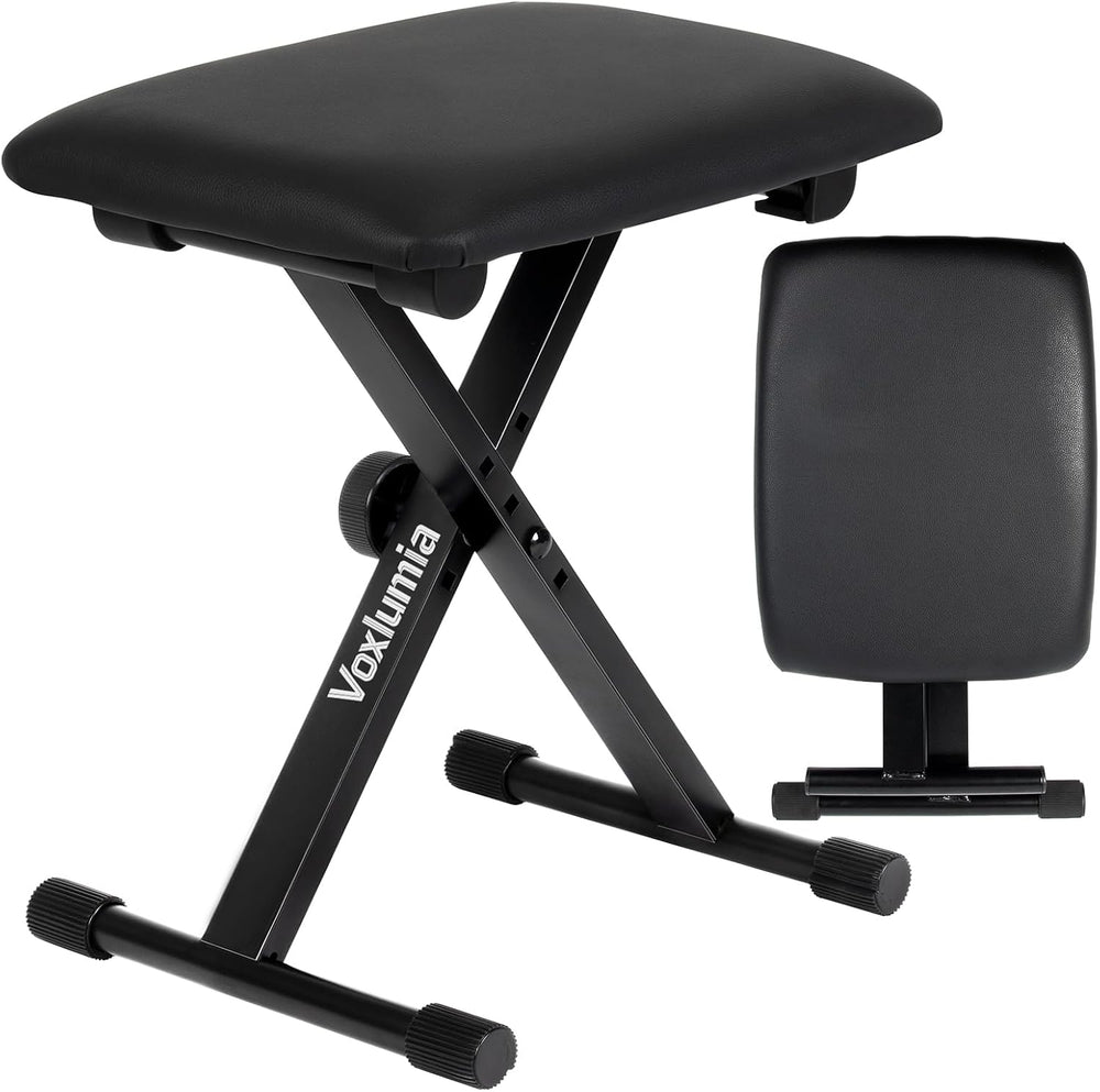 Keyboard Bench X-Style Cushion Padded,Adjustable Piano Bench