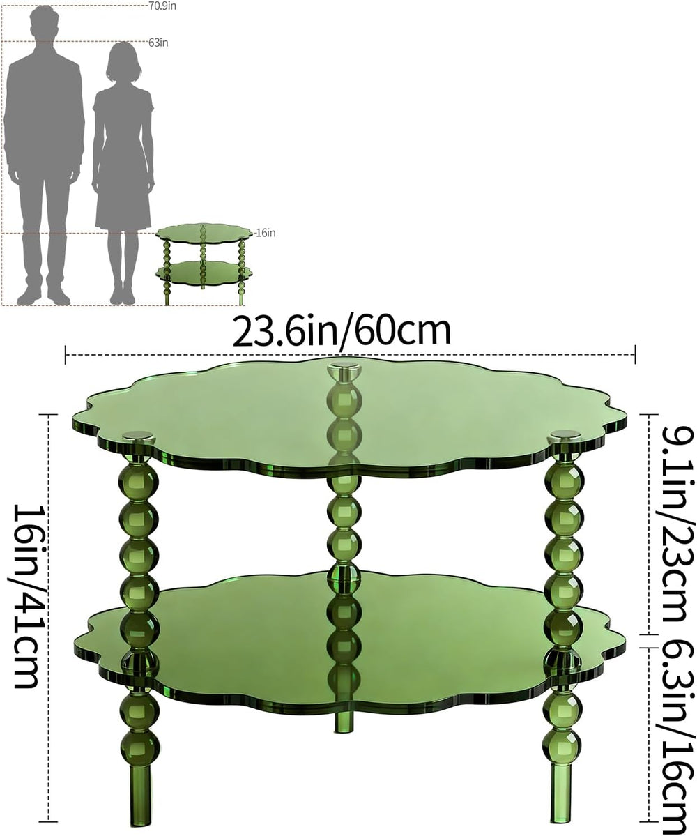 Acrylic Coffee Table, Small Round Modern Coffee Table for Living Room,23.6&qu...