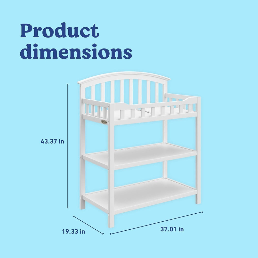 Graco Changing Table with Water-Resistant Changing Pad, White