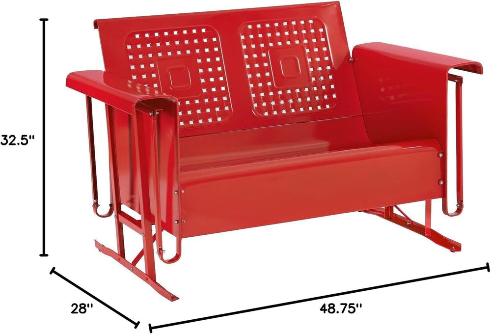 Crosley Furniture Bates Loveseat Glider - Red