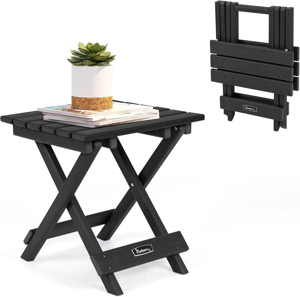 FUNBERRY Outdoor Folding Adirondack Side Table, Patio End Table