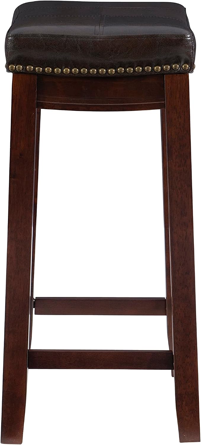 Linon Home Décor Kingston Backless Linon Claridge Stool, Counter Height, Brow...