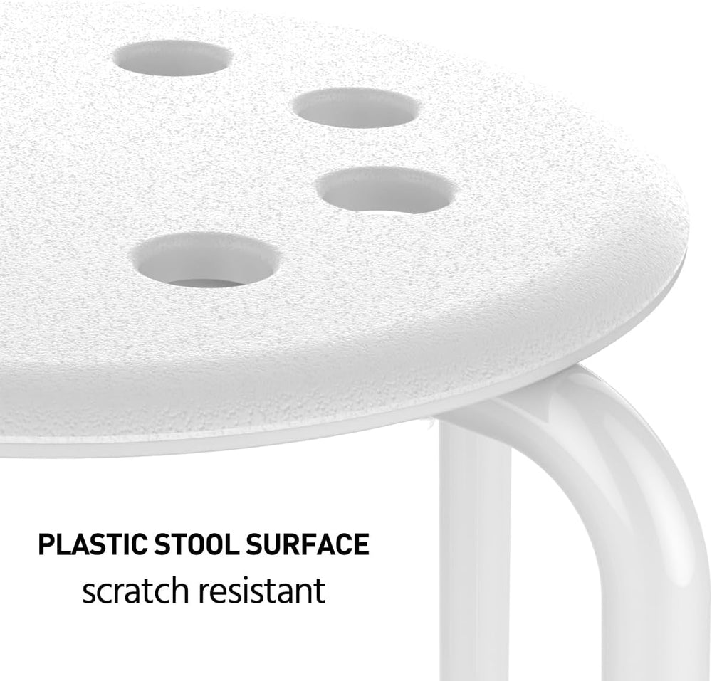 Yaheetech 17.3in Portable Stacking Stool, Set of 5, Black