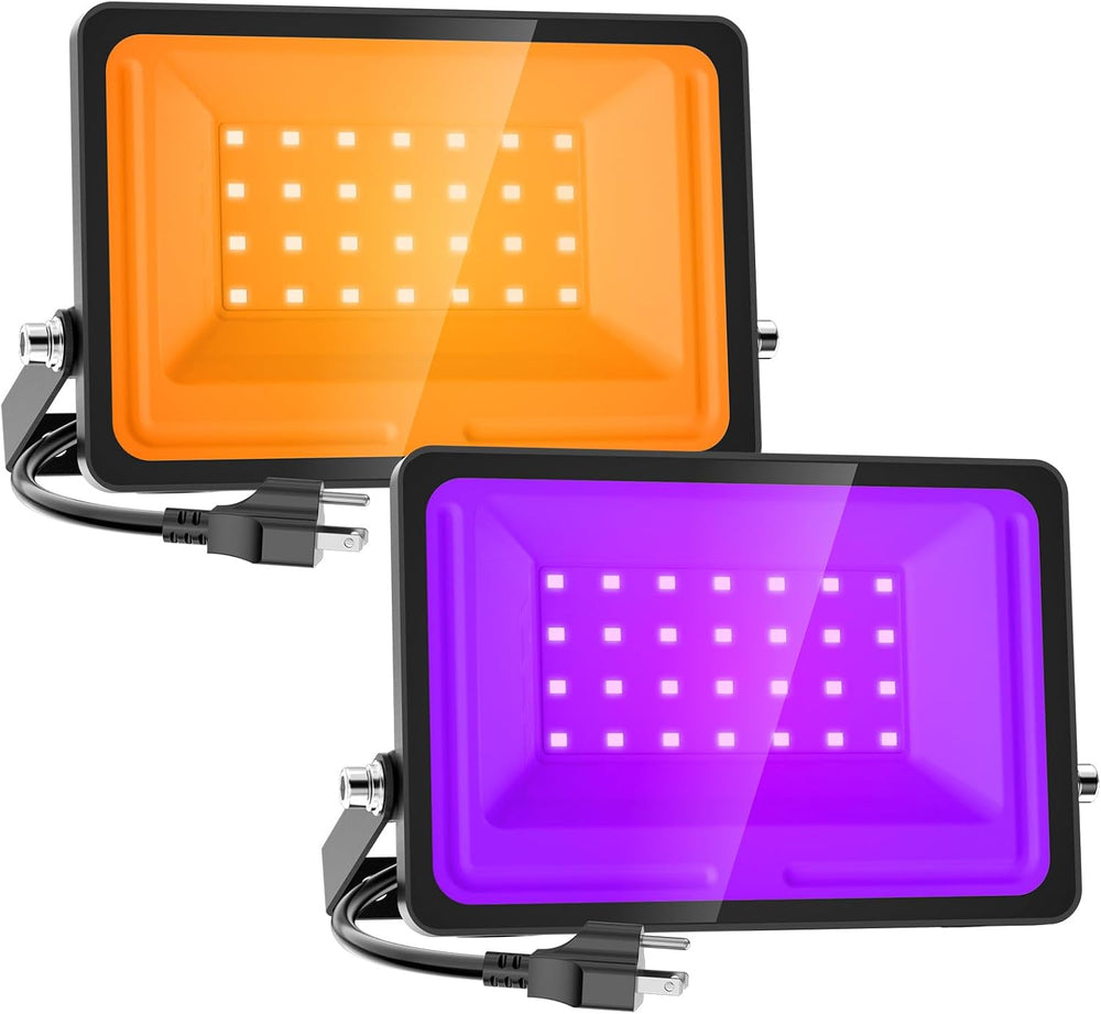 Onforu Orange and Purple Halloween Lights, 30W Dusk to Dawn Floodlight 2 Pack...