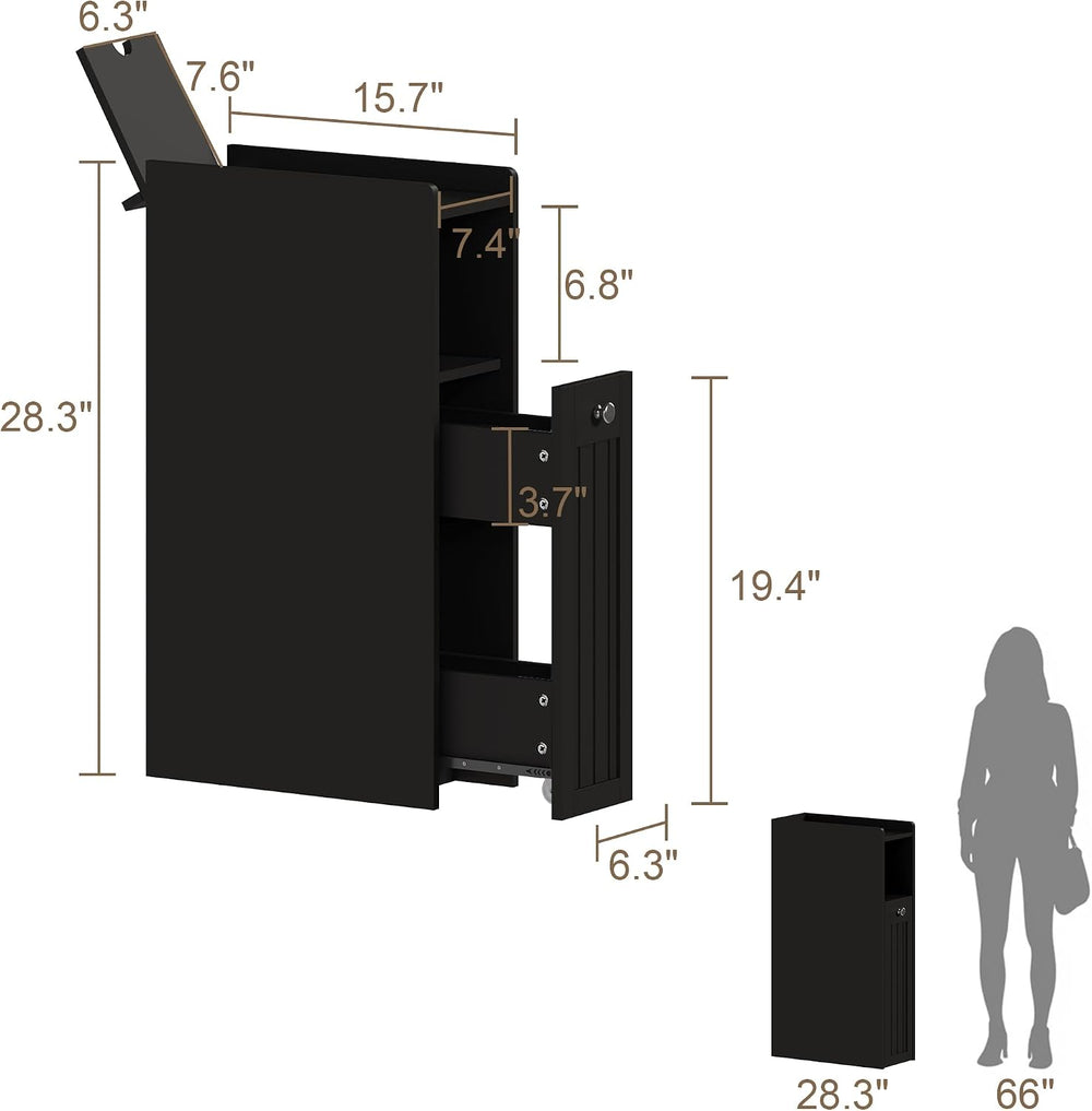 ChooChoo Slim Bathroom Storage Cabinet with Slide Out Drawers