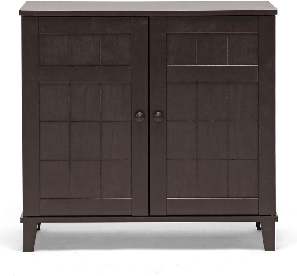 Baxton Studio Glidden Dark Brown Wood Modern Shoe Cabinet (Short)