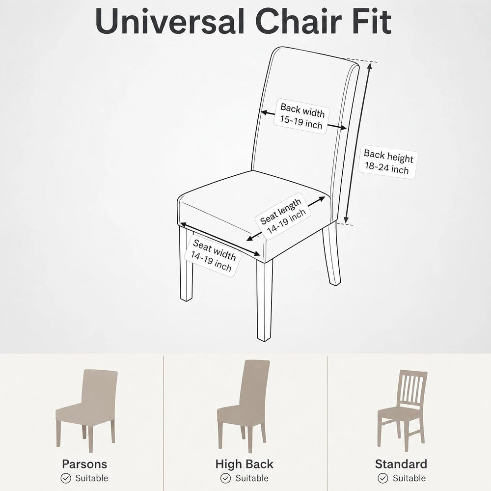 Waterproof PU Parsons Dining Chair Covers, Set of 4