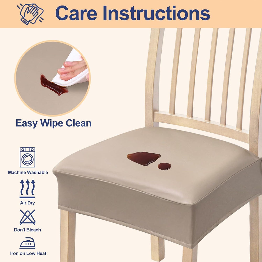 Smiry Waterproof Pu Leather Seat Covers for Dining Room Chairs Set of 8