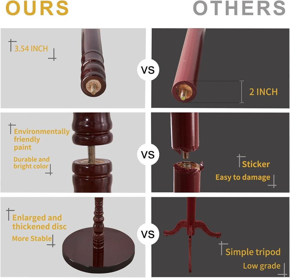 Snaikor Wooden Coat Rack Freestanding with Stable Round Base 14 Hooks