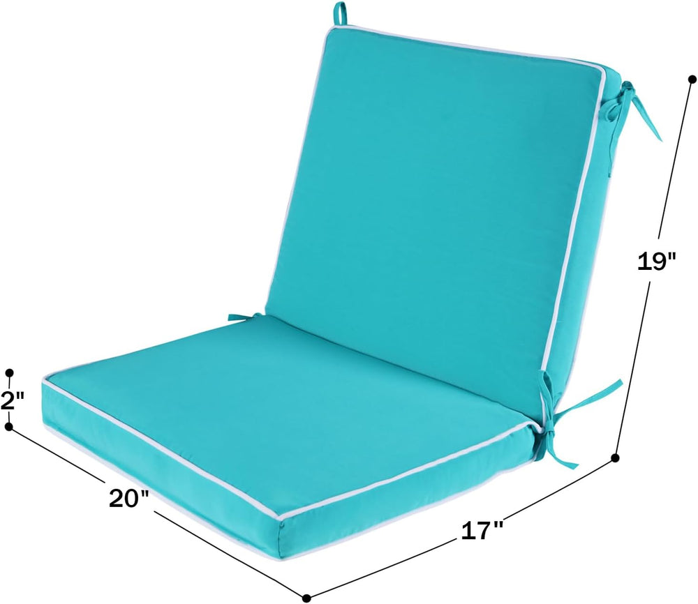 Outdoor Patio Chair Cushions Set of 4, Water Resistant Square Seat Cushions w...