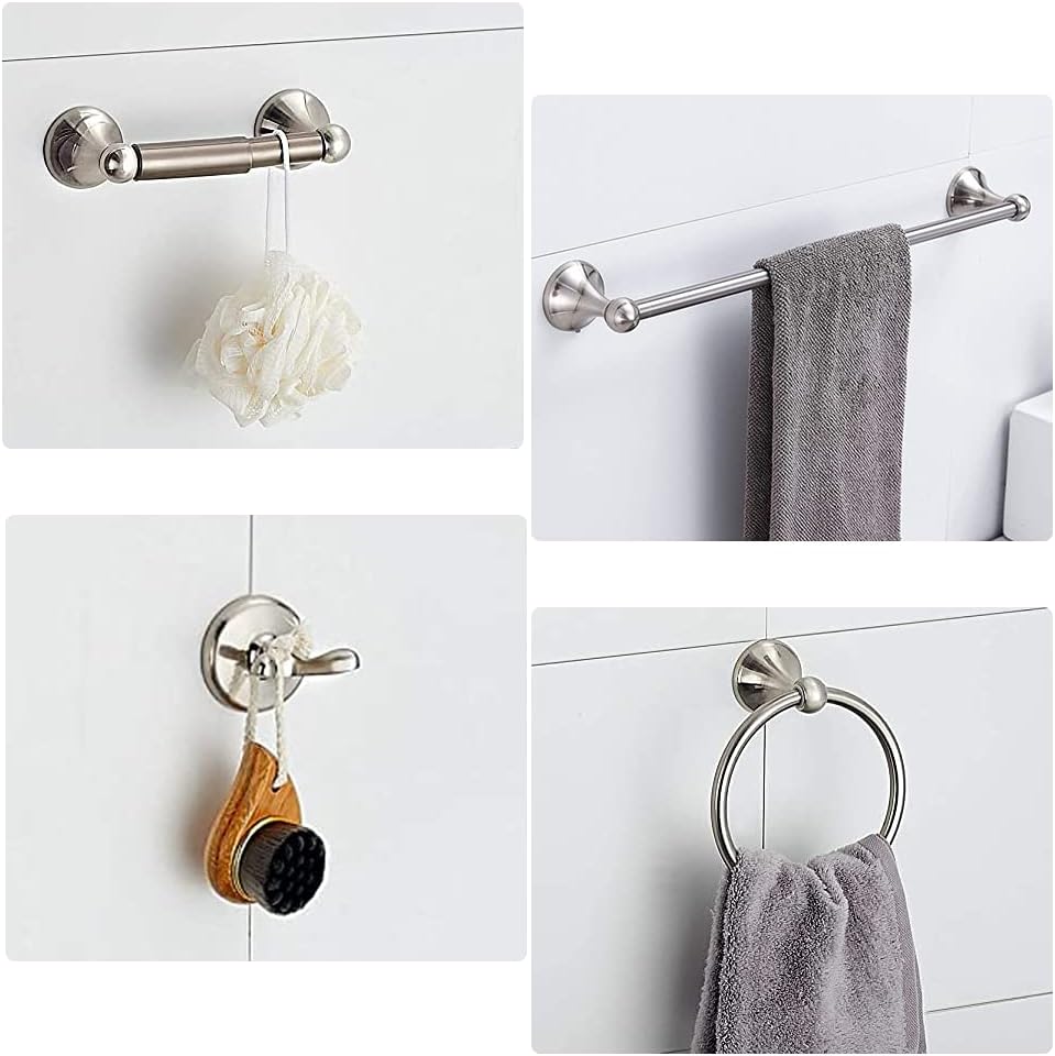 8 Piece Bathroom Accessory Set(Adjustable Towel Bar, Towel Ring, Toilet Paper...