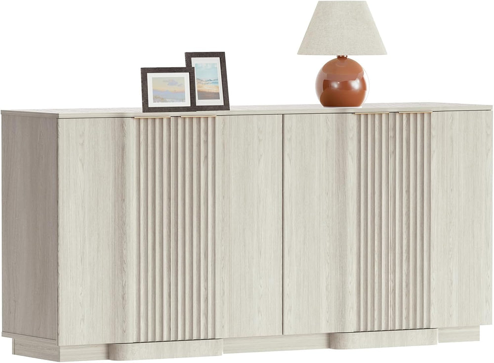 Yechen Fluted Buffet Cabinet with Storage, 55" Accent Sideboard Credenza