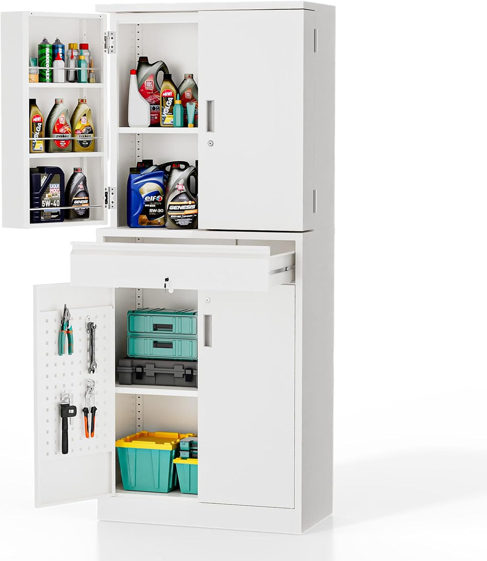 VINGLI Metal Storage Cabinet with 4 Doors & 1 Drawer, 71'' Steel ...
