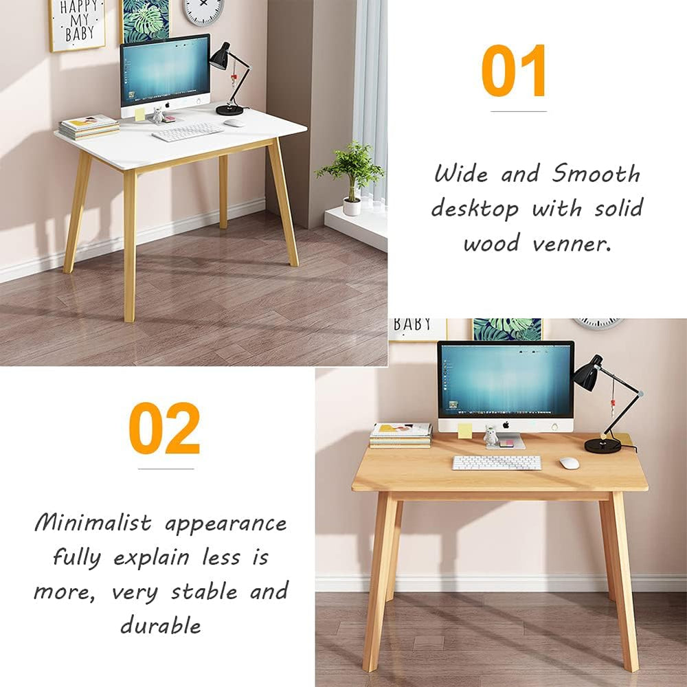 IOTXY Simple Wooden Writing Desk - 39" W PC Laptop Computer Table, Walnut