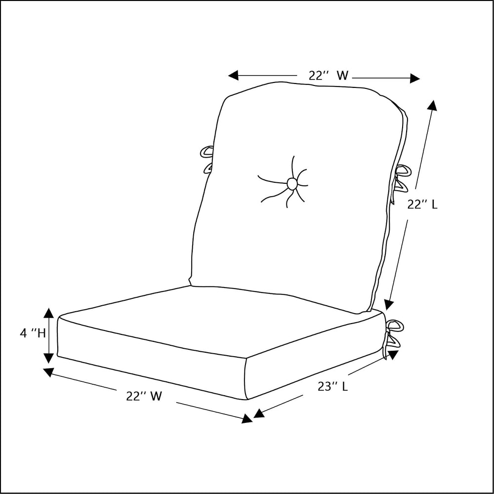 QILLOWAY Outdoor Chair Cushion Set with Strings,Replacement Outdoor Cushions ...