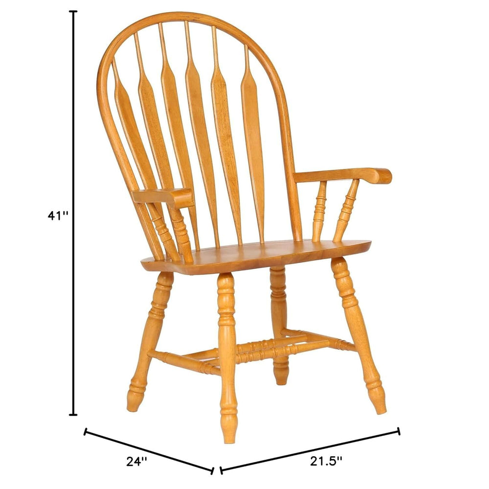 Sunset Trading Comfort Dining Arm Chair, 41", Light Oak