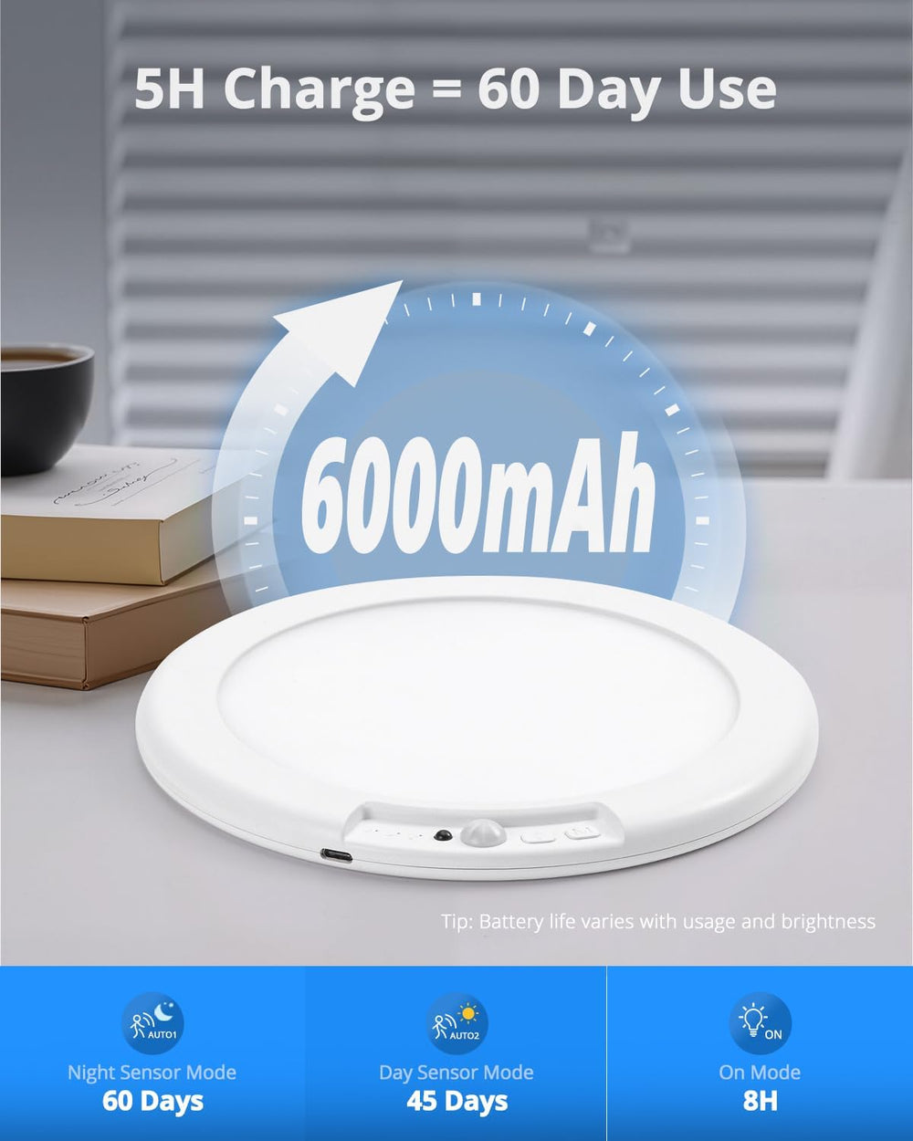 Combuh Rechargeable LED RGB Ambient Shower Light Waterproof Inside Wireless