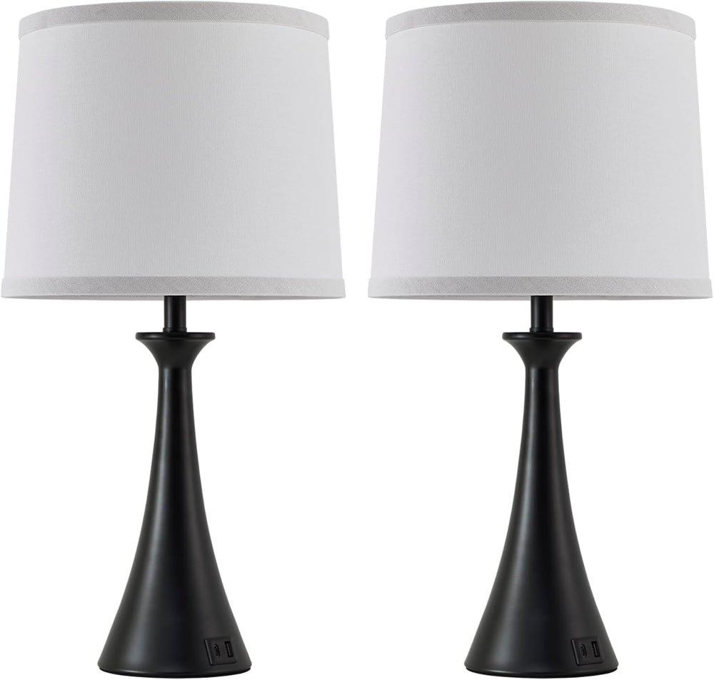 Touch Table Lamps Set of 2, 21" Bedside Lamps with USB C+A