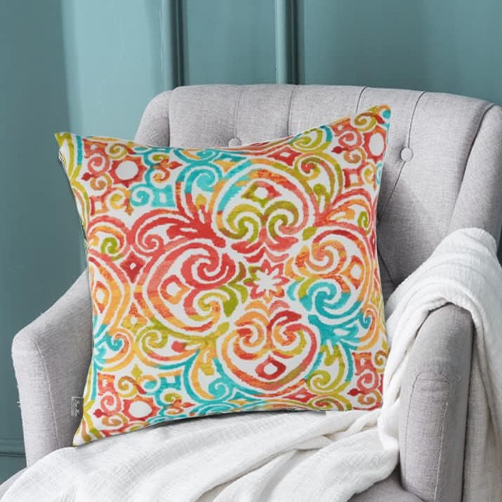 Outdoor Throw Pillows with Insert 18x18 Inch Pack of 2-Corinthian Dapple