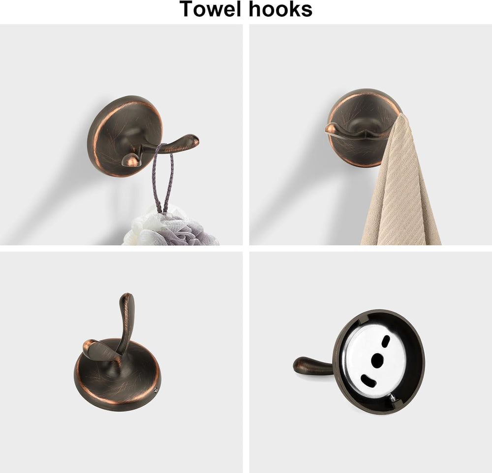 Classic 4 Pcs Oil Rubbed Bronze Bathroom Hardware Accessories Set