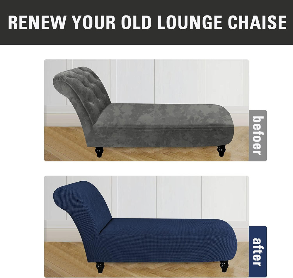 Armless Lounge Chaise Slipcover, Stretch Chaise Chair Covers for Living Room ...