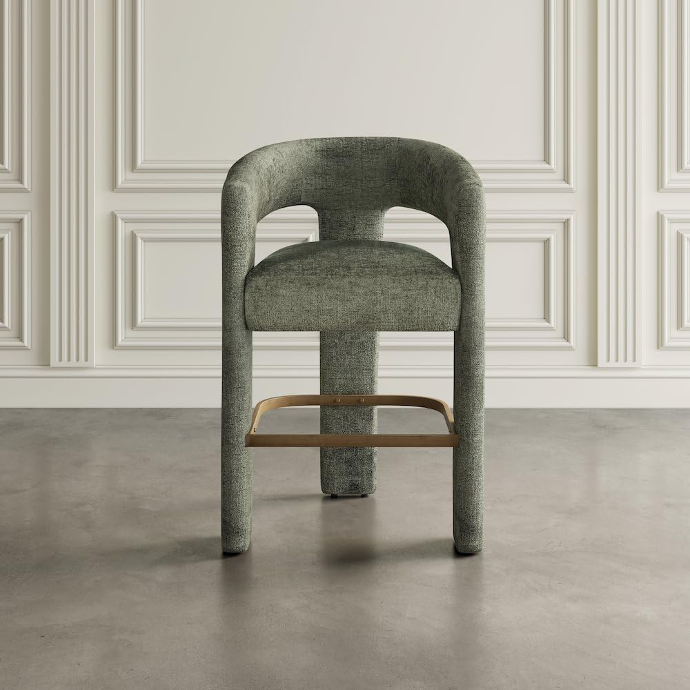 Jofran Gwen Forest Upholstered Counter Stool with Arms – Versatile Barstools ...
