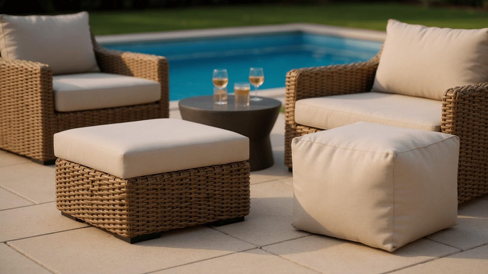 RSH DECOR: Foam Ottoman Cushion | 23" x 20" x 4" | Sunbrella P...